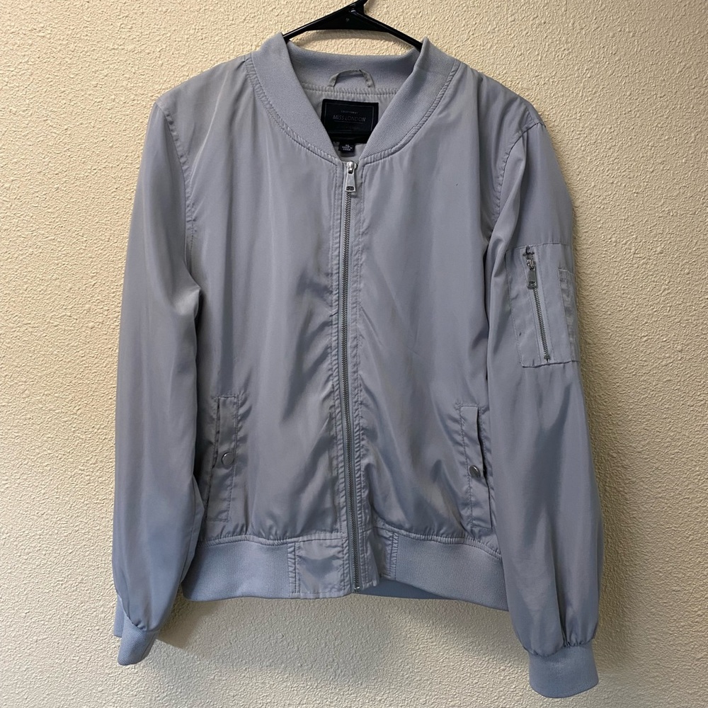 Gray bomber jacket!